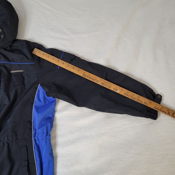 ZeroXposure Jacket Coat Medium Black and Blue Removable Hood Lightweight Fleece - Picture 12 of 16